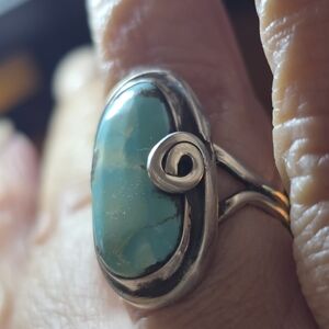 Sterling Silver Turquoise Swirl Ring